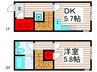 エフプレスト西新井本町 1DKの間取り