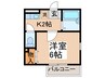 アビタシオンフレンド 1Kの間取り