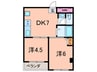 メゾン森 2DKの間取り