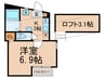 トライベッカ 1Kの間取り