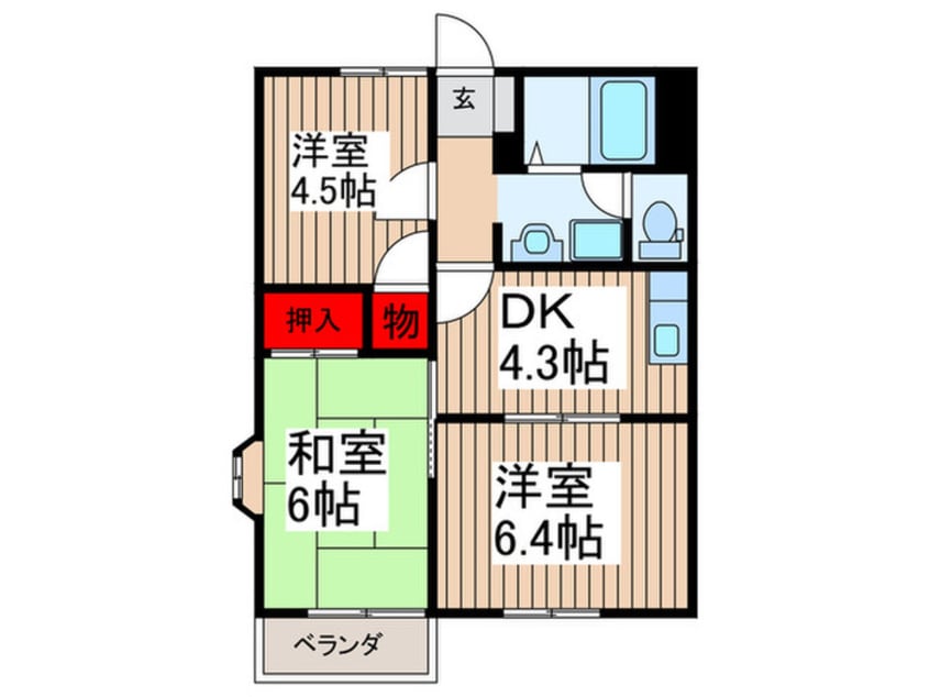 間取図 ハイムウエストヒルⅡ