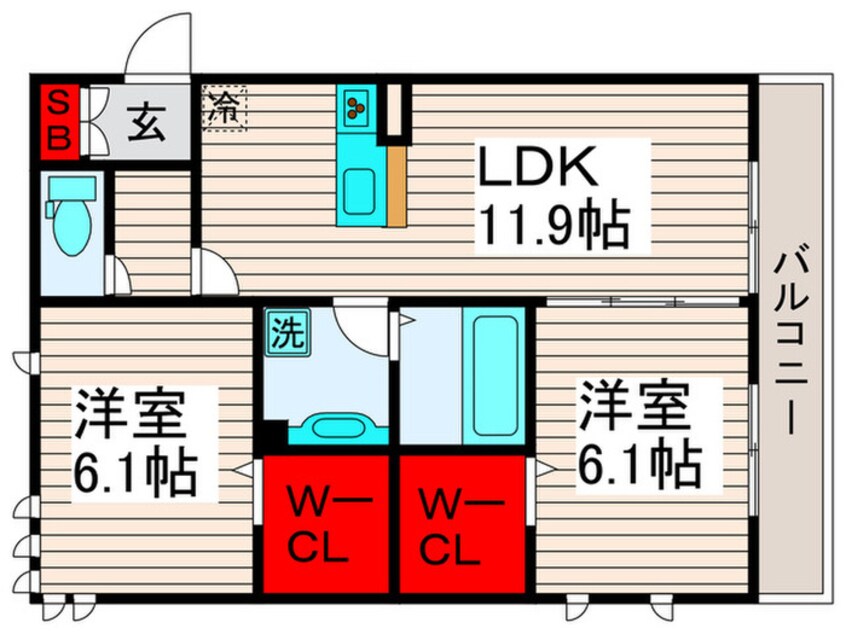 間取図 クレール扇