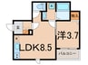 ヒルズ横浜 1LDKの間取り