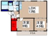 第２愛和ハイツ 2LDKの間取り