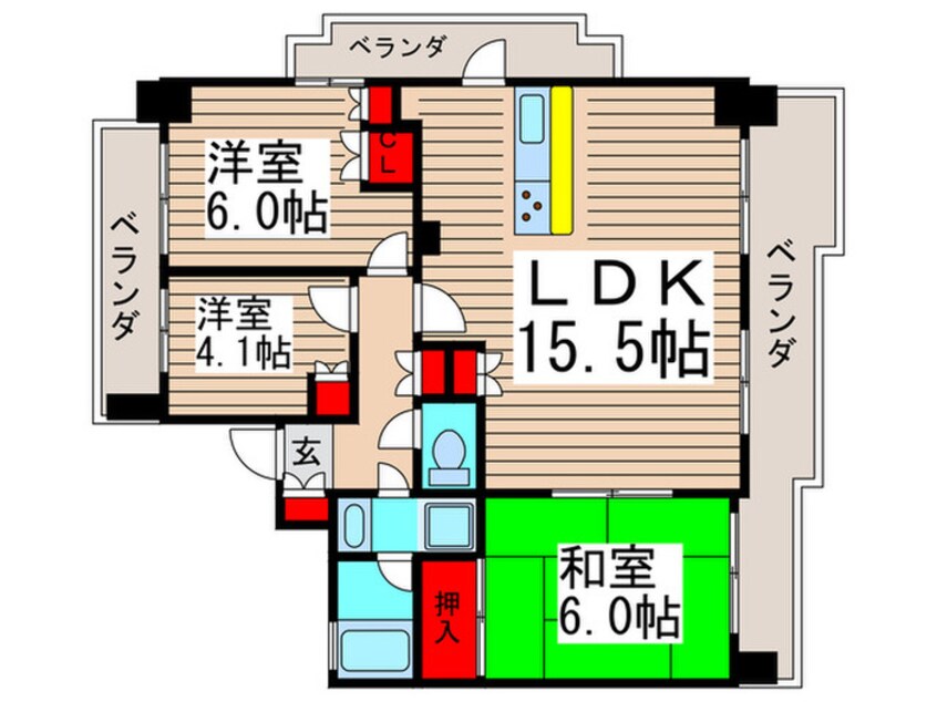 間取図 INSURANCE BLDG.Ⅸ（801）