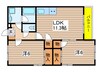 コムザパルク 2LDKの間取り