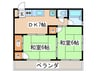 井上コーポ 2DKの間取り