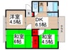 グリ－ンタウン勝田台Ｂ 3DKの間取り