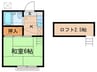 コーポ田柄 1Kの間取り