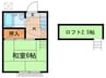 コーポ田柄 1Kの間取り