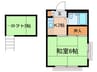 コーポ田柄 1Kの間取り
