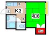 ハイツ昇栄 1Kの間取り