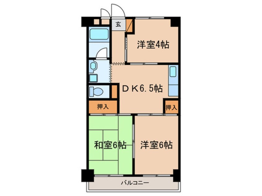 間取図 長瀬第二マンション