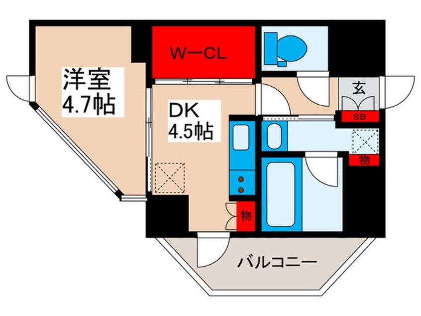 間取図 ﾍﾞﾙｼﾞｪﾝﾄﾞ西日暮里ｸﾞﾗﾝｾﾙｻｽ(703)