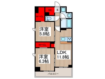 間取図 Mimosa北朝霞