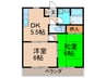 イルカコート 2DKの間取り
