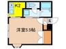 リバーサイド是政 1Kの間取り