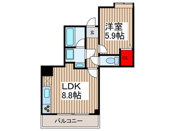 間取図 アウル大川端(406)