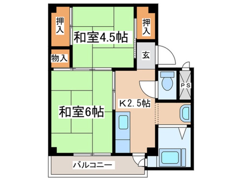 間取図 ビレッジハウス三田3号棟