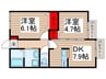 ノールピア 2DKの間取り