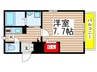 ﾍﾞﾙﾃﾞ古宮 1Kの間取り