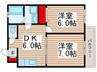サンライトパレス 2DKの間取り