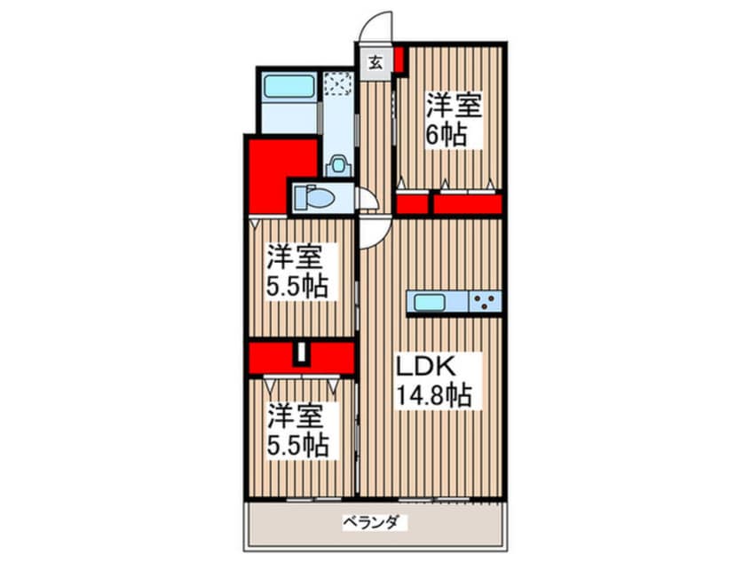 間取図 仮）南越谷PJ