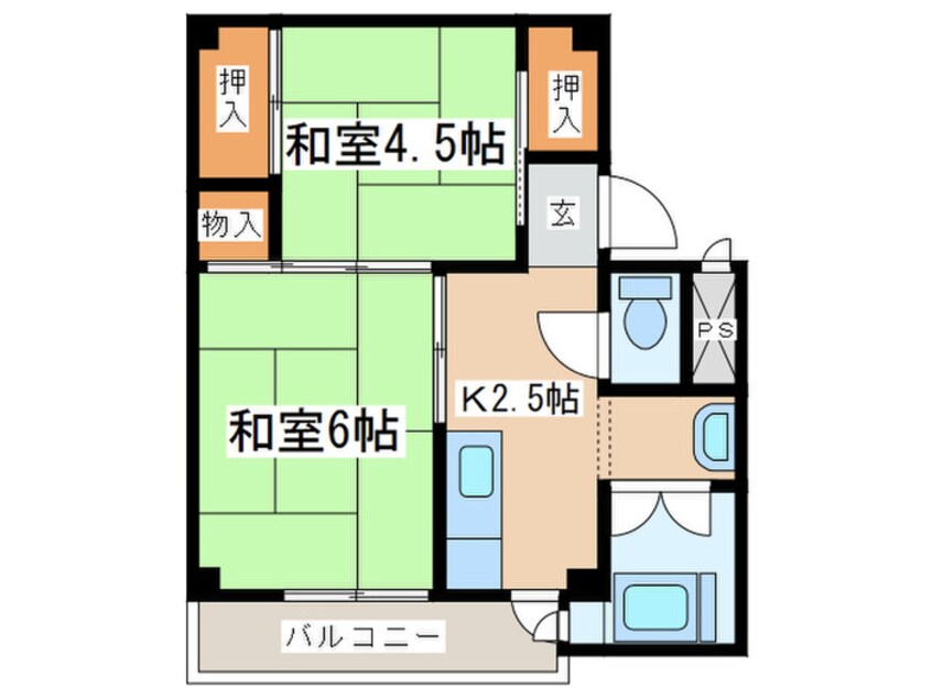 間取図 ビレッジハウス三田2号棟