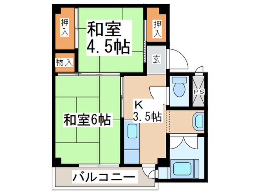 間取図 ビレッジハウス三田4号棟