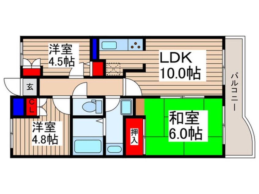 間取図 エメラルドハイツＥ