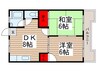 国寿マンション 2DKの間取り