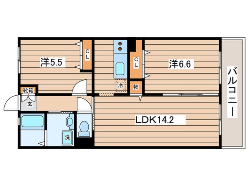 間取図 ｵｰｷｯﾄﾞﾚｼﾞﾃﾞﾝｽ港北綱島ｲｰｽﾄ
