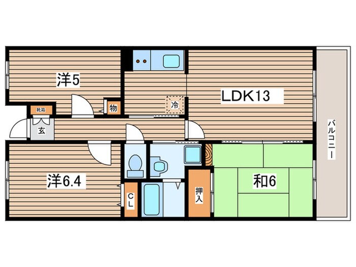 間取り図 ｵｰｷｯﾄﾞﾚｼﾞﾃﾞﾝｽ港北綱島ｲｰｽﾄ