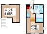 ヴィラ竹ノ塚 1Rの間取り