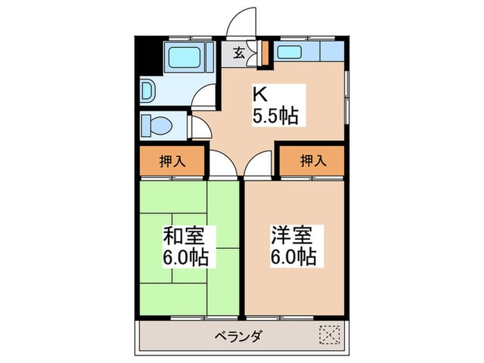 間取り図 孔雀コーポ