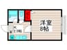 パ－クフォ－ラム竹の塚 1Kの間取り