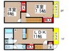 カサベルテ瑞穂Ｂ棟 2LDKの間取り