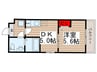 ペアパレス六町１号館 1DKの間取り