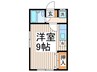 第よん小野荘 1Rの間取り