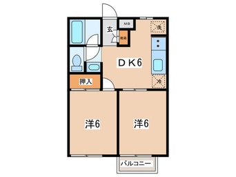 間取図 ディアコート開成ⅡA棟