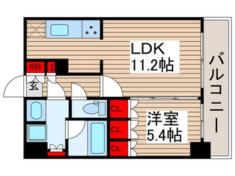 間取図 ｼﾞｪﾉｳﾞｨｱ南千住Ⅵｽｶｲｶﾞｰﾃﾞﾝ(102)