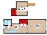 亀井ハイリビング壱番館 1Kの間取り