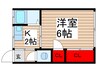 清涼荘 1Kの間取り