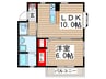 ハートライトⅡ 1LDKの間取り