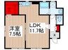 ﾘｰﾌﾞﾙﾌｧｲﾝ三郷新和Ⅱ 1LDKの間取り