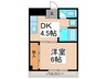 コア・タマプラザ 1DKの間取り