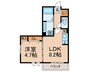 アルファエル 1LDKの間取り