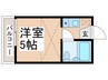 クレセントハイツ学園西 1Rの間取り