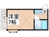 クレセントハイツ学園西 1Rの間取り