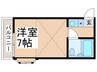 クレセントハイツ学園西 1Rの間取り